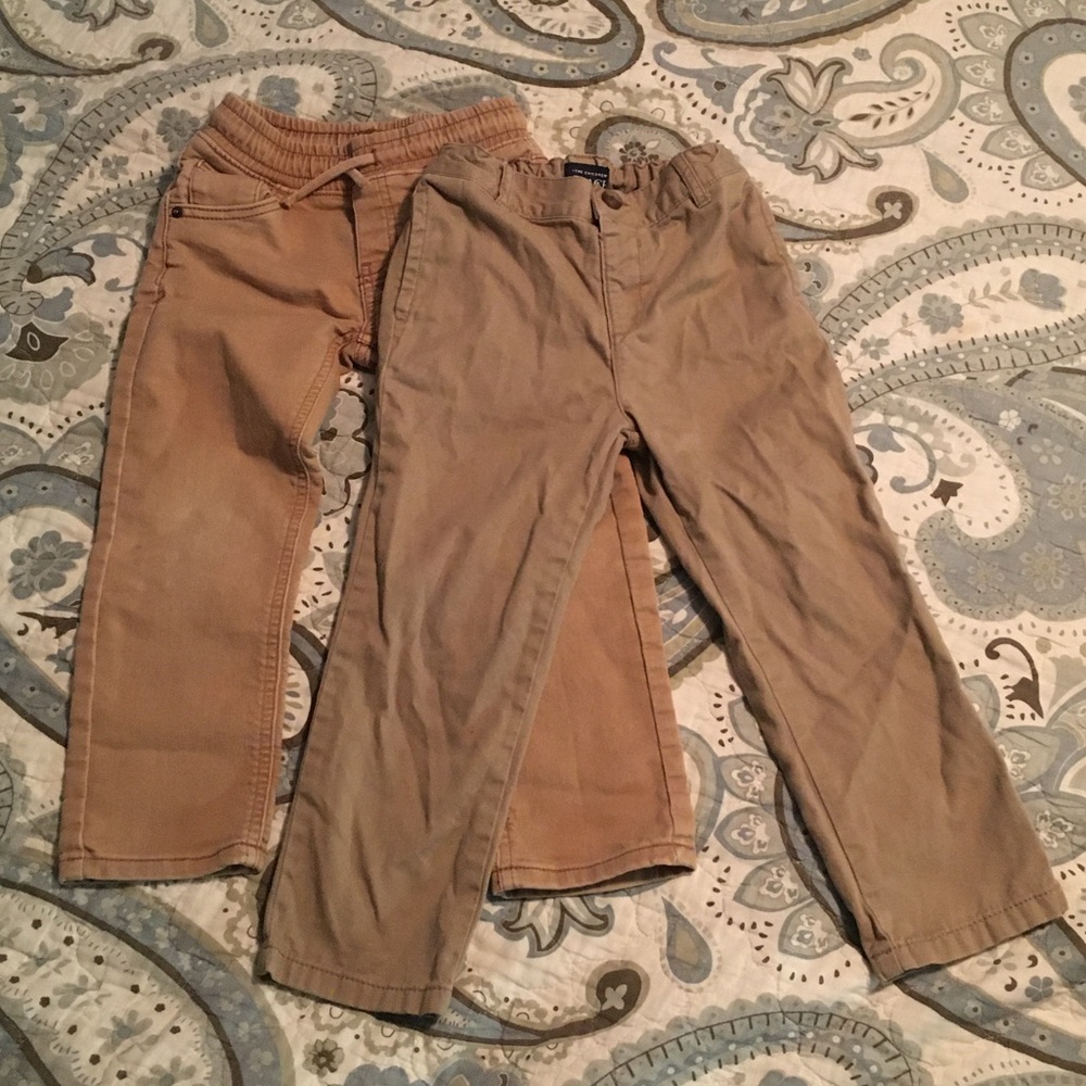 2 pair boys Khaki jeans 4T